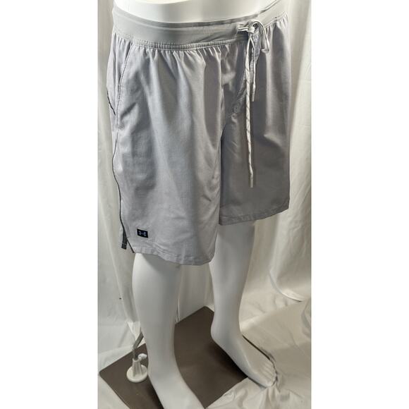 Under Armour Compression Lined Volley Swim Trunks, Gray/Orange,Sz: XXL, 87-15 - Picture 2 of 16